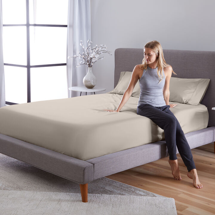 Hyper-Cotton Twin XL Sheet Set - Medium Beige