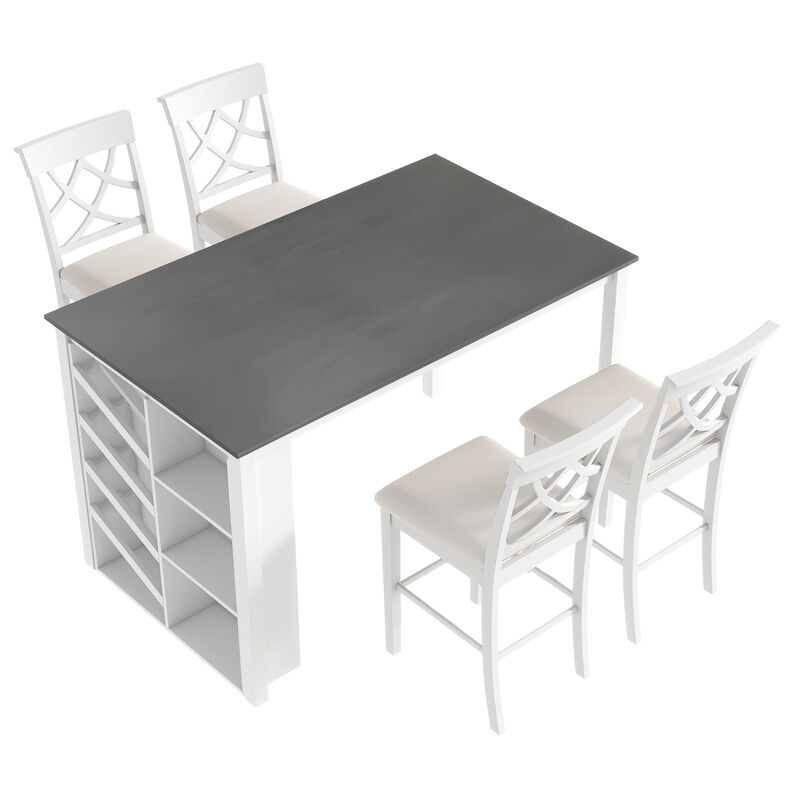 Merax 5-piece Solid Wood Dining Table Set