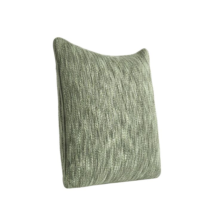 Sam Square Accent Throw Pillow, 22 Inch Cotton Blend, Cedar Green - Benzara
