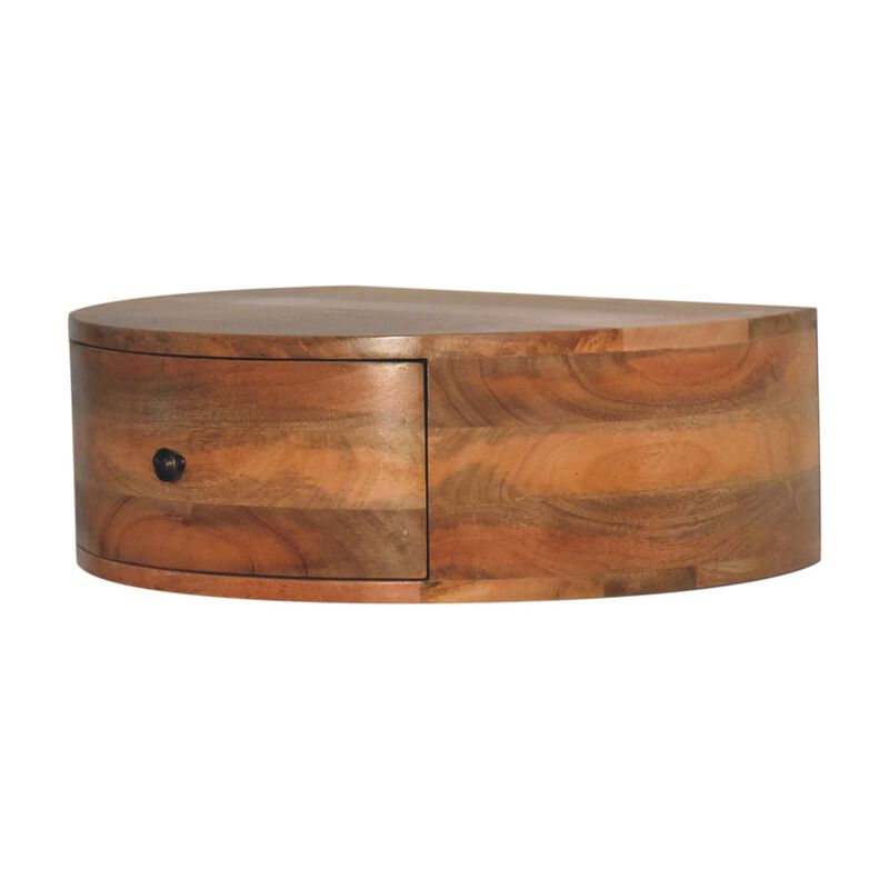 Artisan Furniture Solid Wood Large Wall Mounted Rounded Bedside