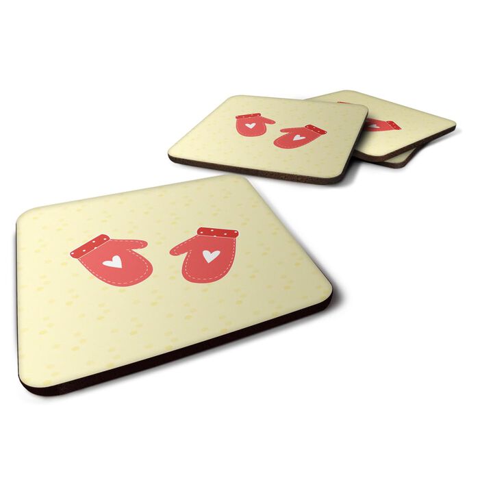 Caroline's Treasures Oven Mitts on Yellow Decorative coasters, 3.5, Multicolor