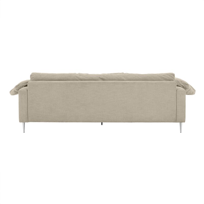 Vari Beige Textured Velvet Lounge Sofa