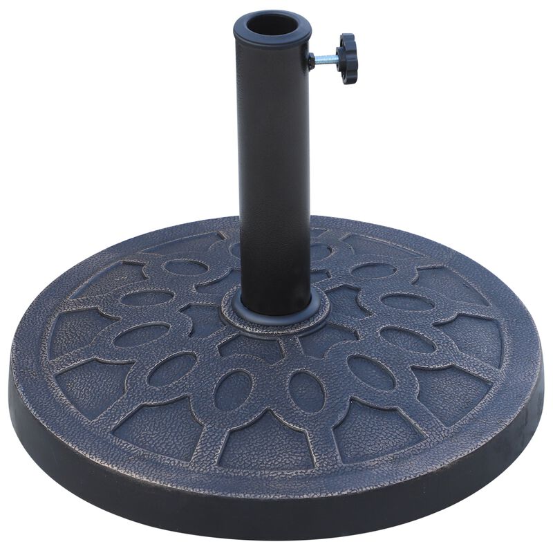 Elegant Shade Stabilizer: 18" Round 26.4lb Bronze Decorative Umbrella Stand