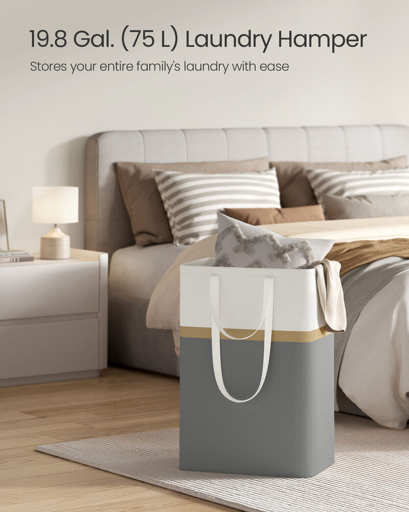 Set of 2 Laundry Hampers, Foldable Laundry Baskets, 19.8 Gal