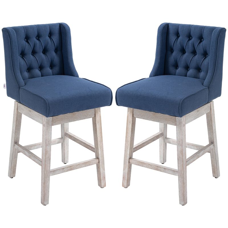 Gray Swivel Bar Stools: Set of 2, 27" Counter Height, Linen
