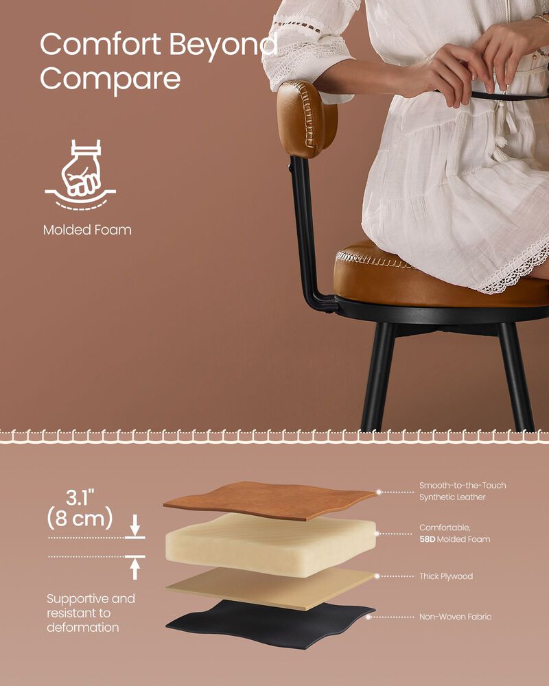 40.5" Tall Swivel Bar Stools with Backs