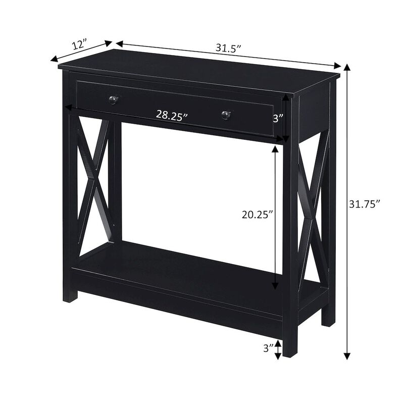 Convenience Concepts Oxford 1 Drawer Entryway Hall Table with Shelf