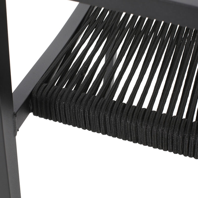 Merax 2 PCS Outdoor Modern Aluminum Dining Chairs with Rope Seat