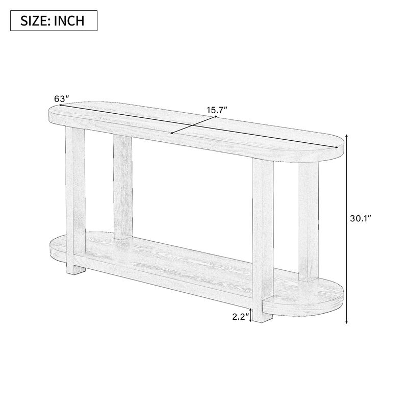 Merax Modern Minimalist Ash Veneer Entryway Console Table