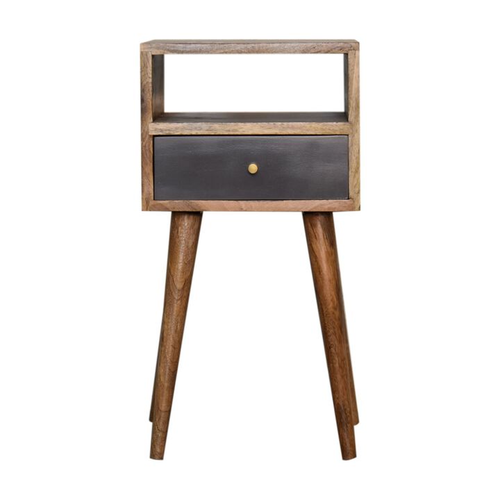 Mini Slate Painted 1 Drawer Solid Wood Nightstand