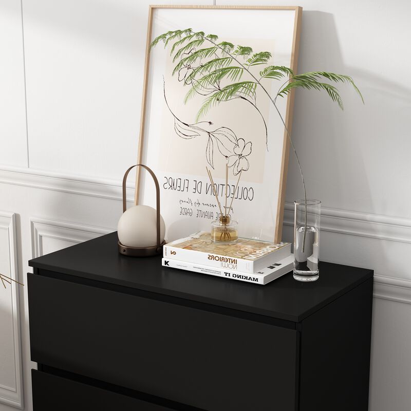 FUFU&GAGA 3-Drawer Modern Dresser with Sleek Design, Spacious Storage, (30.3" W x 15.7" D x 32.3" H), Black