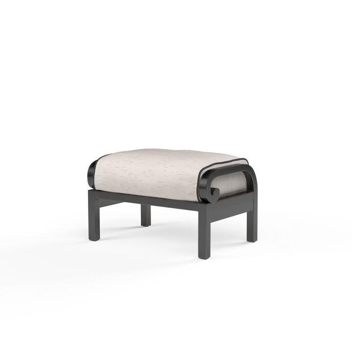 Monterey Ottoman in Frequency Sand w/ Contrast Canvas Java Welt