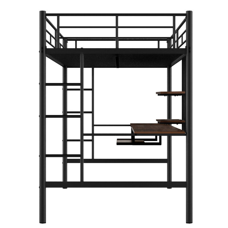 Merax Classic  MDF Loft Bed with Desk and Shelf
