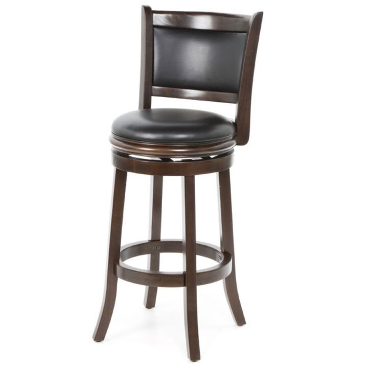 Hivvago Cappuccino 29-inch Swivel Barstool with Faux Leather Cushion Seat