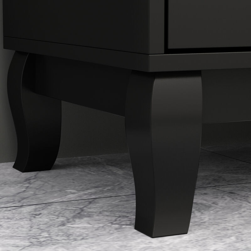 Black Sideboard with 6-Drawers, 31.5 in. H x 47.2 in. W x 15.7 in. D