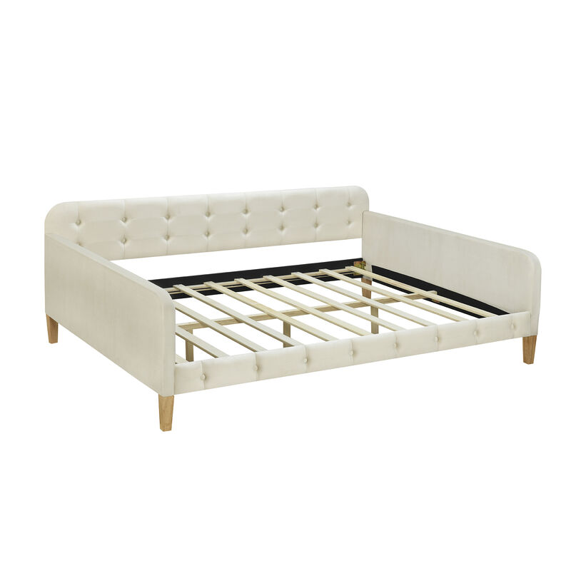 Merax Modern Upholstered Daybed with 4 Support Legs