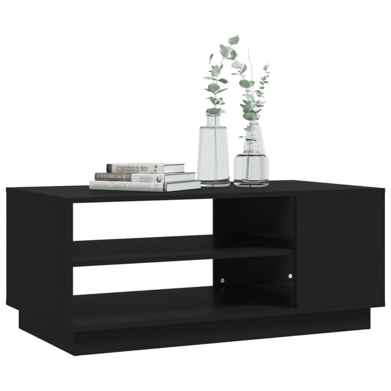 vidaXL Coffee Table Black 40.2"x21.7"x21.7" Chipboard