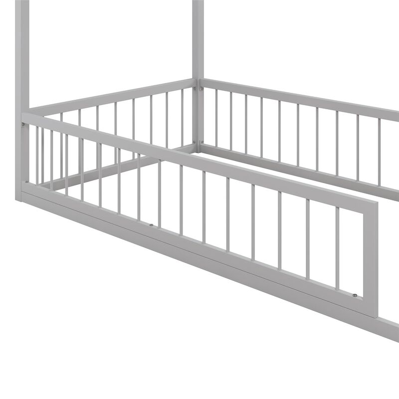 Little Seeds Skyler Metal House Bed with Rail