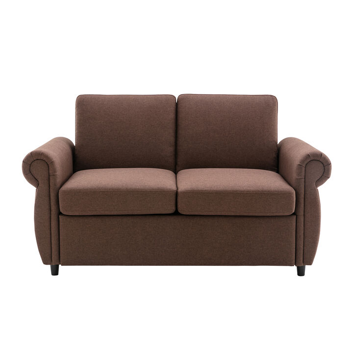 Merax Modern Loveseat Sleeper Sofa Bed with Mattress