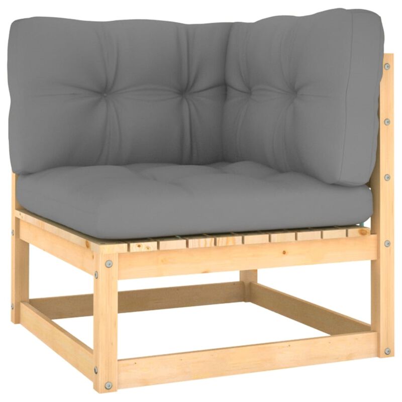 vidaXL 5 Piece Garden Lounge Set with Cushions Solid Pinewood