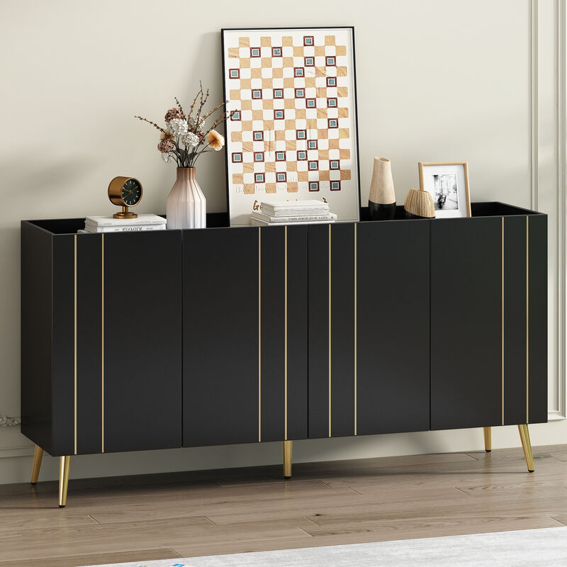 Merax Luxurious Shoe Cabinet TV Stand  Sideboard with 5 Metal Legs