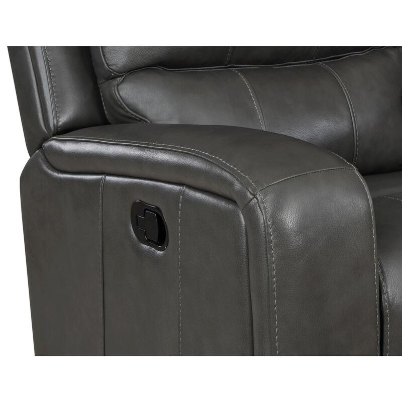 New Classic Furniture Linton Leather Sofa W/Dual Recliner-Gray