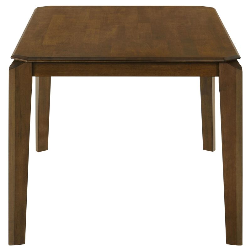 Montena Dining Table, Dark Brown Hardwood, Rectangular 59 Inch Top - Benzara