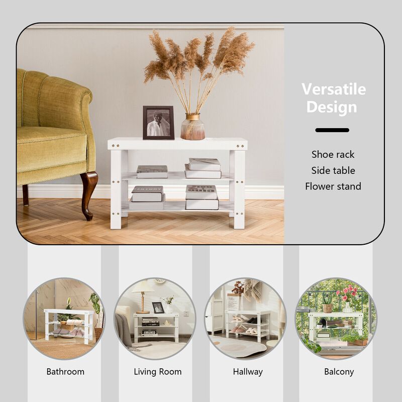 3 Tier Bamboo Bench Storage Shoe Shelf