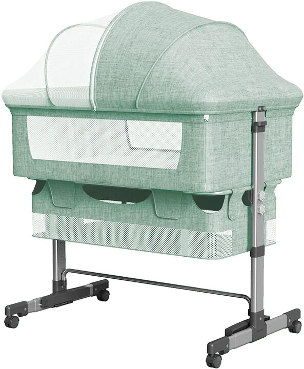 Baby Bassinet Bedside Sleeper 3-in-1 Adjustable Bedside Crib for Newborns & Infants