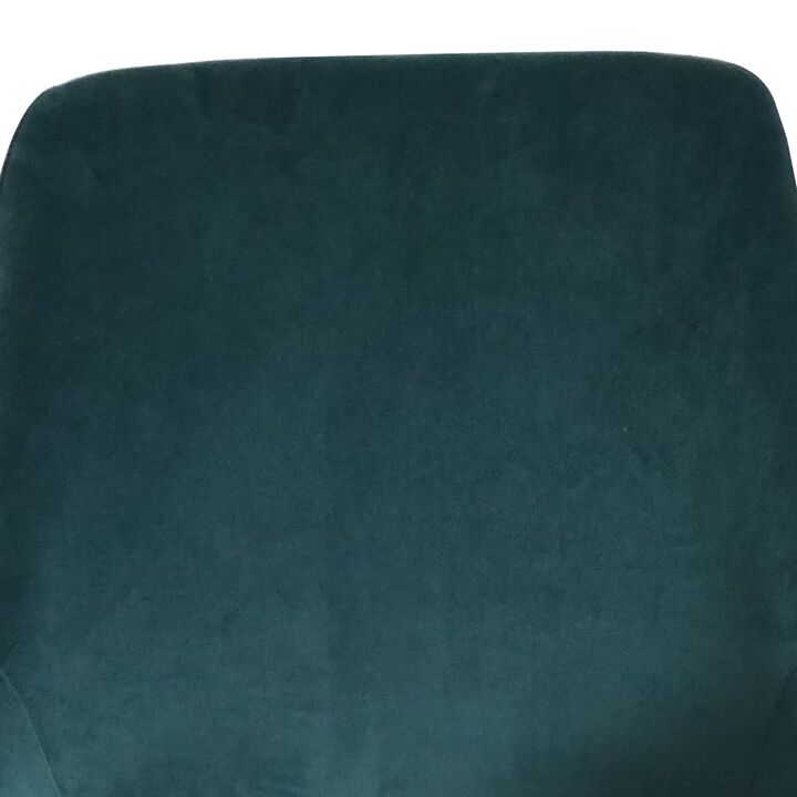 Zini 25 Inch Cushioned Dining Chair, Set of 2, White, Green, Gold Metal - Benzara