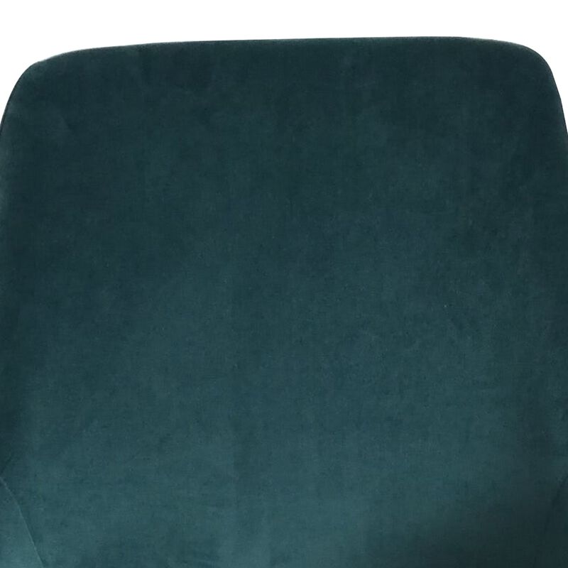 Zini 25 Inch Cushioned Dining Chair, Set of 2, White, Green, Gold Metal - Benzara