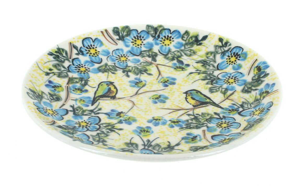 Blue Rose Polish Pottery Trick or Treat Dessert Plate