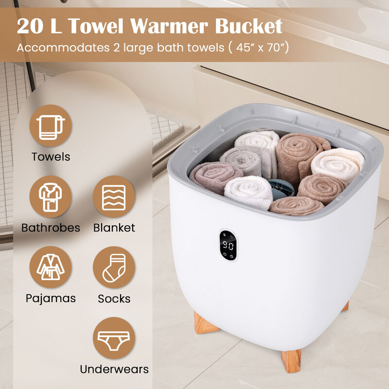 Towel Warmer Bucket with PTC Air Heater for Rapid and Even Heating