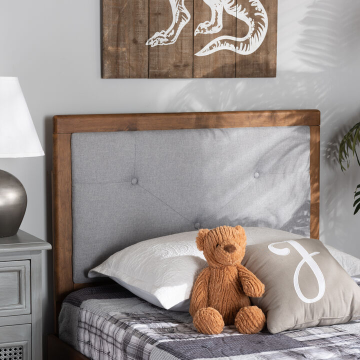 Baxton Studio Abner Modern Transitional Grey Fabric Upholstered Wood Twin Size Headboard