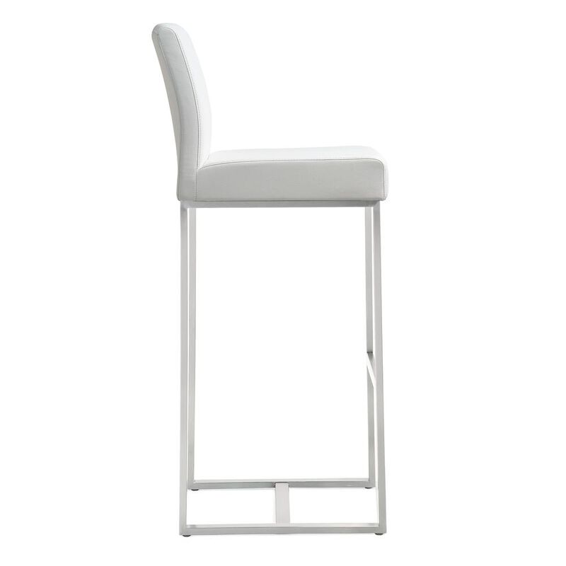 Belen Kox White Stainless Steel Barstool Set, Belen Kox