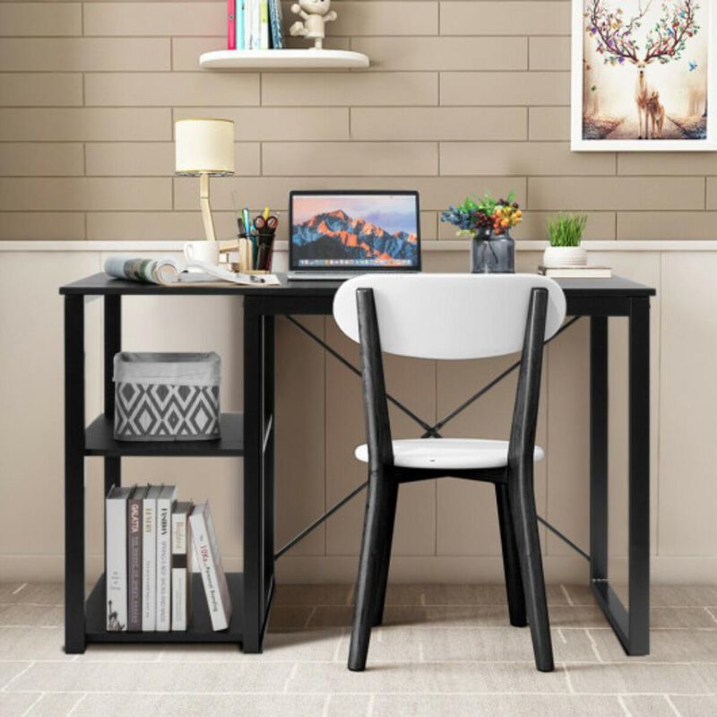 Computer Desk with Bamboo Top & 2 Storage Shelves