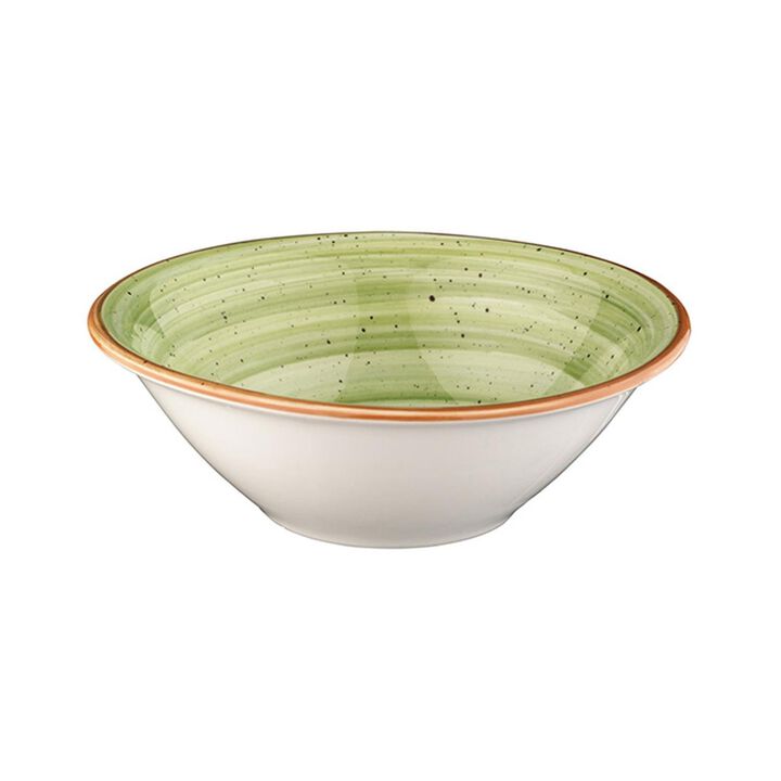 Therapy dia.6.25" h:2" 13 oz. Round Green Porcelain Bowl (Set of 4)