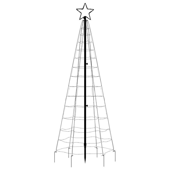 Hiko 6 Foot Lighted Metal Christmas Tree with LED, 8 Warm White Effect - Benzara