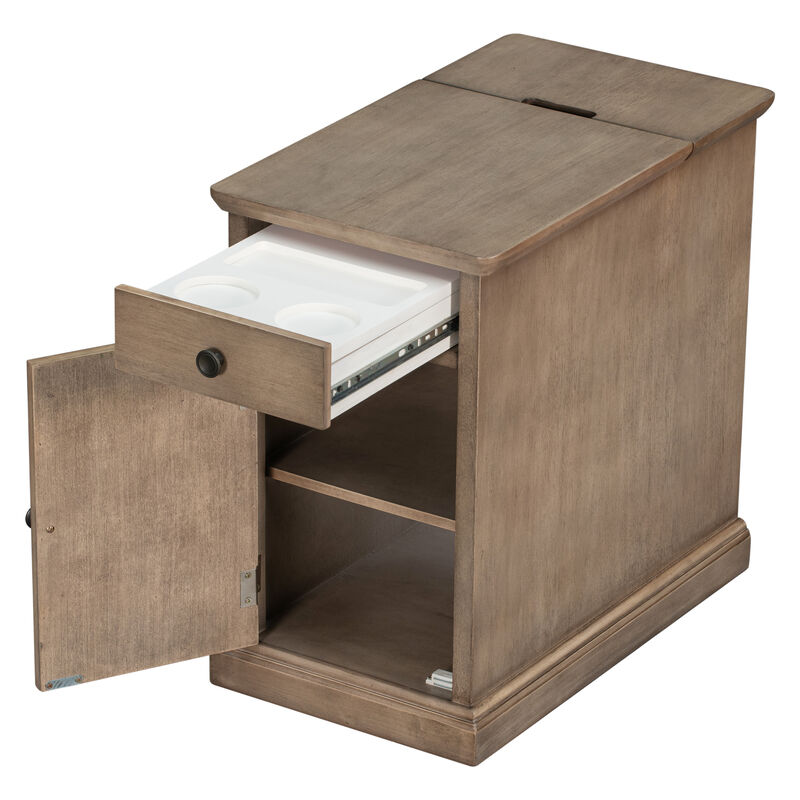 Merax Classic Multifunctional End Table with USB Ports