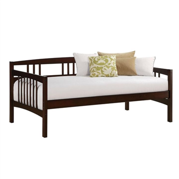 Hivvago Twin size Day Bed in Espresso Wood Finish   Trundle Not Included
