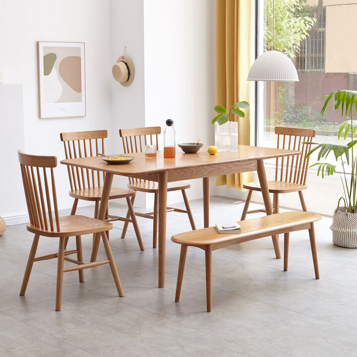 Natural Oak Wood For Dining Bench Table Bench For Living Room 0001