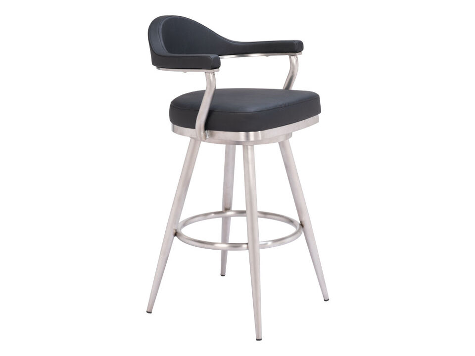 Vagur Swivel Barstool Black