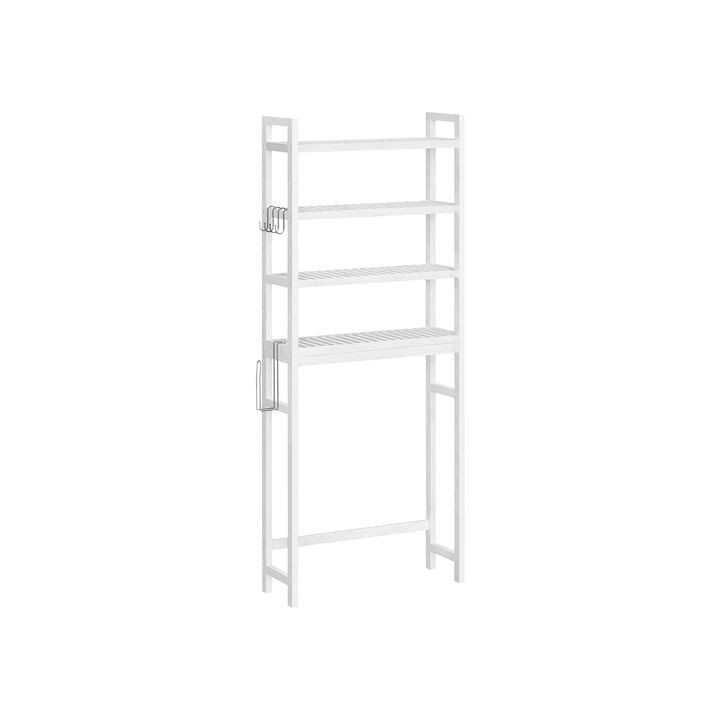Over-The-Toilet Storage, 4-Tier Bamboo Bathroom Organizer with Adjustable Shelves