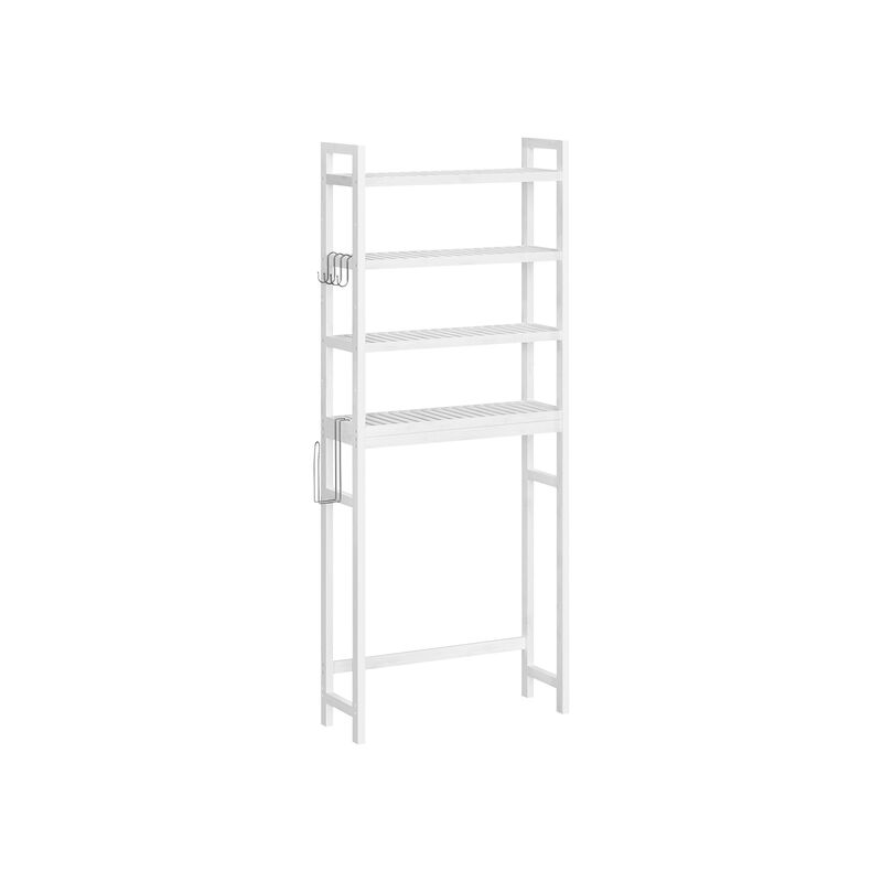 Over-The-Toilet Storage, 4-Tier Bamboo Bathroom Organizer with Adjustable Shelves