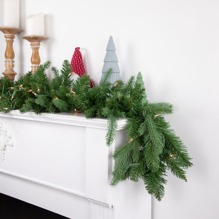 9' x 12" Pre-Lit Washington Frasier Fir Artificial Christmas Garland - Clear Dura-Lit Lights