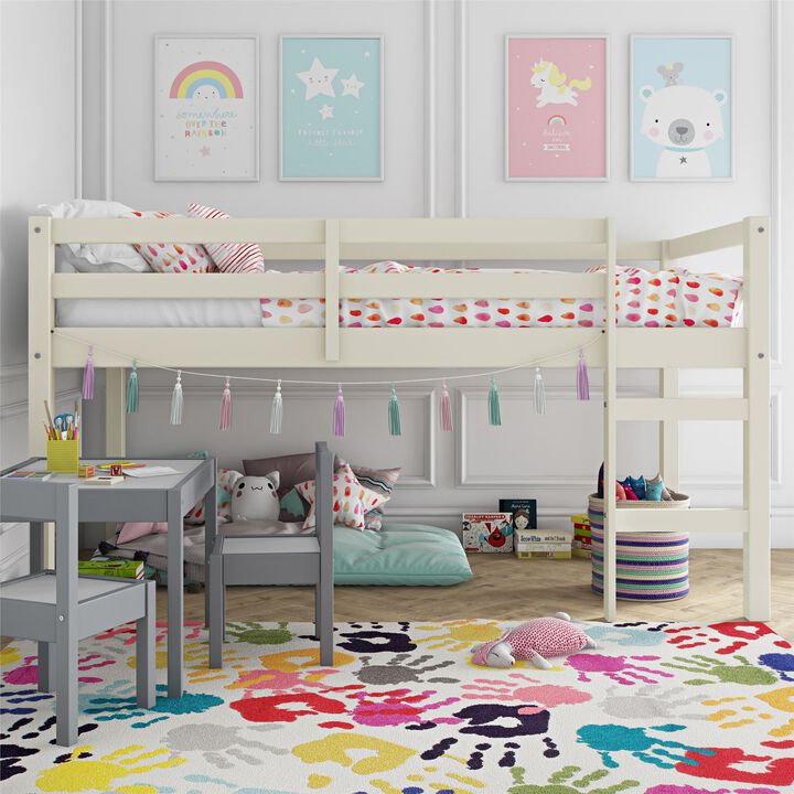 DHP Milton Junior Twin Size Wooden Loft Bed for Kids