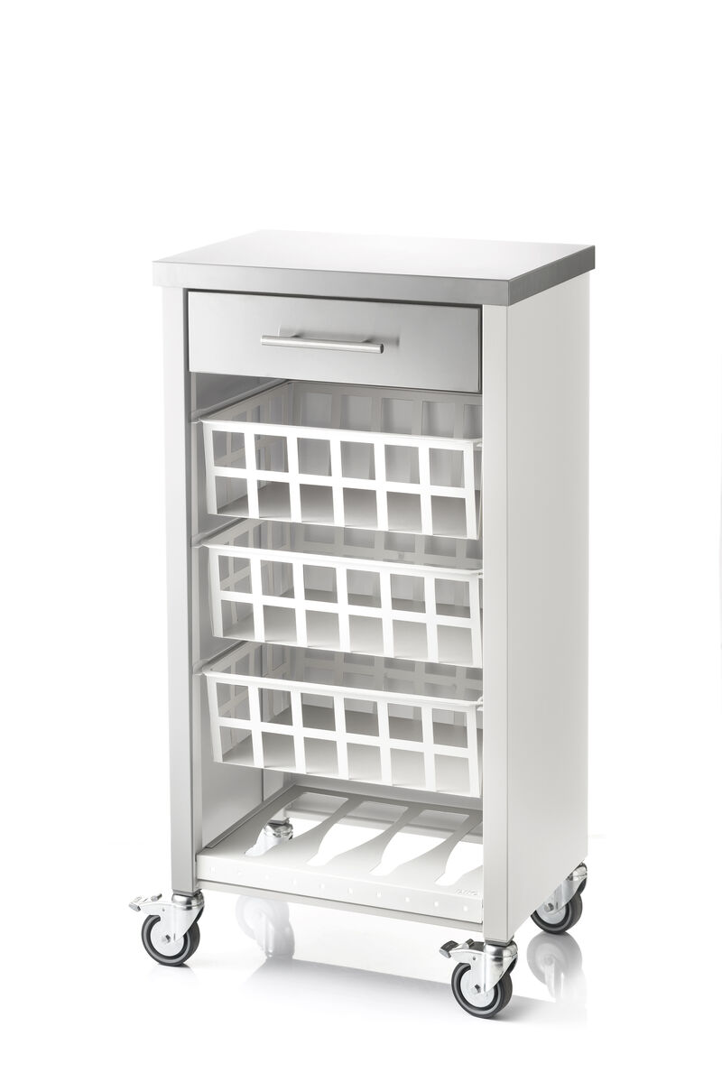 Rolling kitchen cart with Stainless Steel top, Fifty-Fifty