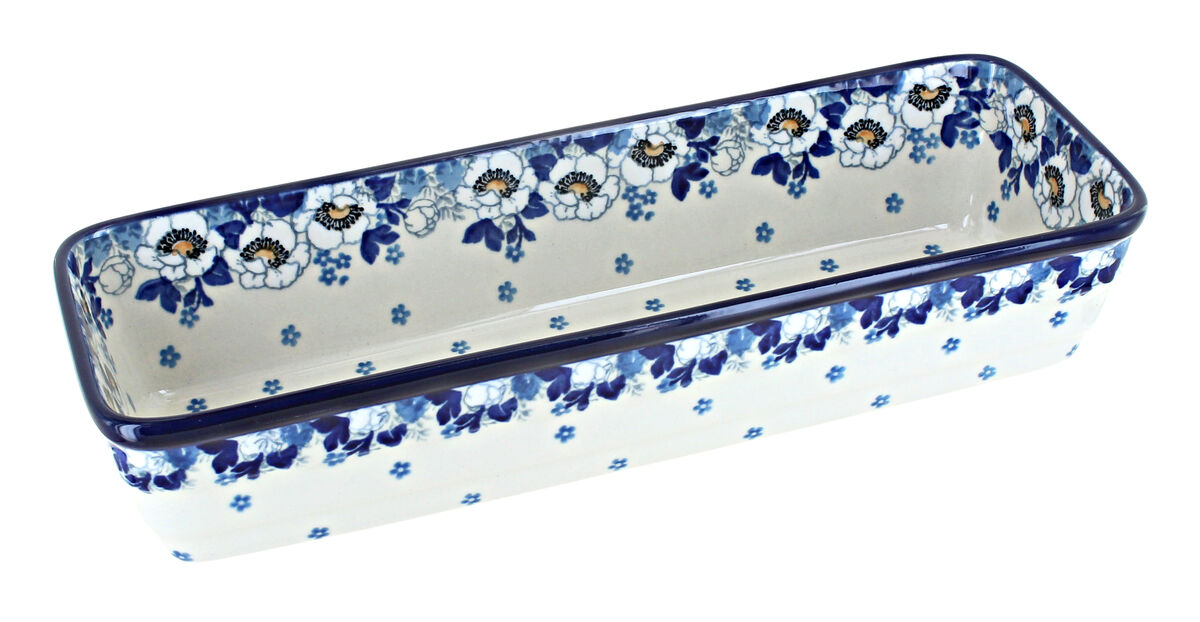Blue Rose Polish Pottery Alyce Long Loaf Baker
