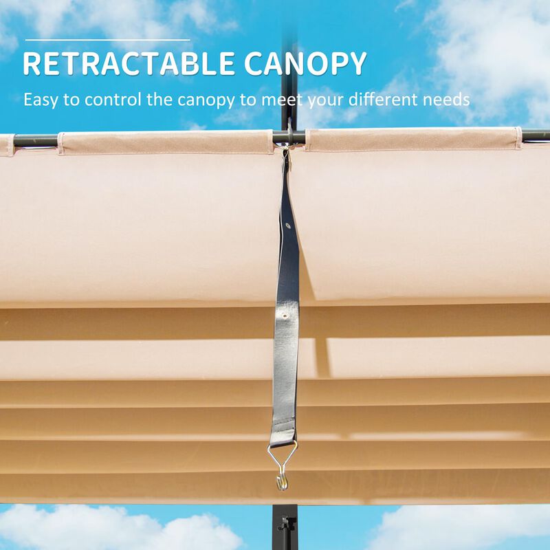Mondawe 11x16Ft Outdoor Retractable Pergola,Rust-Resistant Aluminum Frame,Adjustable,Easy Assembly