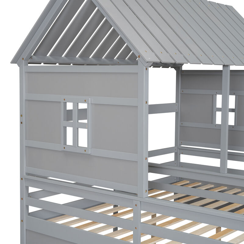Merax House Platform Beds with Two Drawers